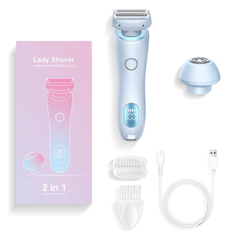 New Display Screen Private Parts Shaving Device Two-in-one Women's Hair Trimming And Shaving Equipment Electric Epilator Wholesale